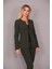 Oval Yaka Yandan Kuplu Klasik Ceket-Haki 3