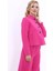 Oval Dik Yaka Kısa Ceket-Fuşya 5