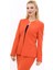 Oval Yaka Yandan Kuplu Klasik Ceket-Turuncu 1