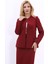 Oval Yaka Yandan Kuplu Klasik Ceket-Bordo 1