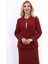 Oval Yaka Yandan Kuplu Klasik Ceket-Bordo 5