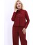 Oval Dik Yaka Kısa Ceket-Bordo 1