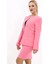 Oval Yaka Yandan Kuplu Klasik Ceket-Pembe 2