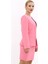 Oval Yaka Yandan Kuplu Klasik Ceket-Pembe 4