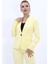 Tek Düğmeli Klasik Ceket-Sarı 1