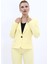 Erkek Yaka Tek Düğmeli Klasik Ceket-Sarı 1