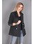 Kaşe Oversıze Blazer Ceket-Füme 4