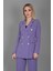 Erkek Yaka Kuruvaze Blazer Ceket-Lila 1