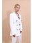 Erkek Yaka Kuruvaze Blazer Ceket-Beyaz 4