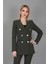 Erkek Yaka Kuruvaze Blazer Ceket-Haki 3