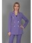 Erkek Yaka Kuruvaze Blazer Ceket-Lila 4