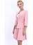 Sıfır Yaka Düz Kısa Ceket-Pudra 3