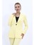 Erkek Yaka Tek Düğmeli Klasik Ceket-Sarı 1
