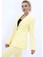 Erkek Yaka Tek Düğmeli Klasik Ceket-Sarı 2