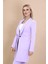 Şal Yaka Cepli Uzun Ceket-Menekşe 3