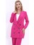 Erkek Yaka Kuruvaze Uzun Ceket-Fuşya 1