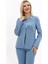 Oval Yaka Yandan Kuplu Klasik Ceket-Deniz 1