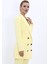 Erkek Yaka Kuruvaze Uzun Ceket-Sarı 4