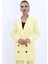 Erkek Yaka Kuruvaze Uzun Ceket-Sarı 5