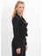 Gömlek Yaka Kısa Ceket-Siyah 2