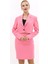 Erkek Yaka Tek Düğmeli Kısa Ceket-Pembe 5
