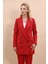 Erkek Yaka Kuruvaze Uzun Ceket-Kırmızı 1