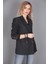 Kaşe Blazer Ceket-Füme 5