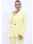 Kendinden Dik Yakalı Ceket-Sarı 2