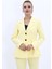 Erkek Yaka Önleri Pileli Ceket-Sarı 4