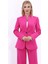 Kendinden Dik Yakalı Ceket-Fuşya 1