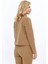 Oval Dik Yaka Kısa Ceket-Camel 4