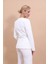 V Yaka Boydan Kuplu Kılasik Ceket-Beyaz 3
