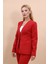 V Yaka Boydan Kuplu Kılasik Ceket-Kırmızı 5