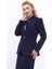 Kendinden Dik Yakalı Ceket-Lacivert 3