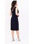 Kokteyl Sıfır Kol Elbise-Lacivert 2