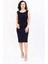 Kokteyl Sıfır Kol Elbise-Lacivert 3