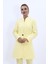 Kendinden Dik Yakalı Tek Düğmeli Uzun Ceket-Sarı 5