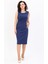 Kokteyl Sıfır Kol Elbise-Indigo 3