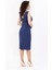 Kokteyl Sıfır Kol Elbise-Indigo 4