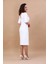Kokteyl Kısa Kol Elbise-Beyaz 4