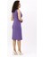 Erkek Yaka Yandan Fermuarlı Elbise-Lila 2