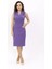 Erkek Yaka Yandan Fermuarlı Elbise-Lila 3
