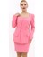 Kare Yaka Ceket-Pembe 1