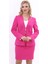 V Yaka Boydan Kuplu Kılasik Ceket-Fuşya 5