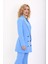 Erkek Yaka Kuruvaze Uzun Ceket-Gökyüzü 3