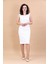 Kokteyl Sıfır Kol Elbise-Beyaz 1
