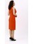 Erkek Yaka Yandan Fermuarlı Elbise-Turuncu 2