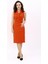 Erkek Yaka Yandan Fermuarlı Elbise-Turuncu 3