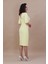 Kokteyl Kısa Kol Elbise-Sarı 5
