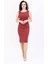 Kokteyl Sıfır Kol Elbise-Kiremit 1